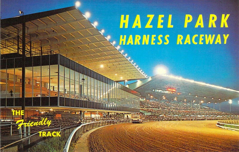 Hazel Park Raceway - Old Postcard (newer photo)